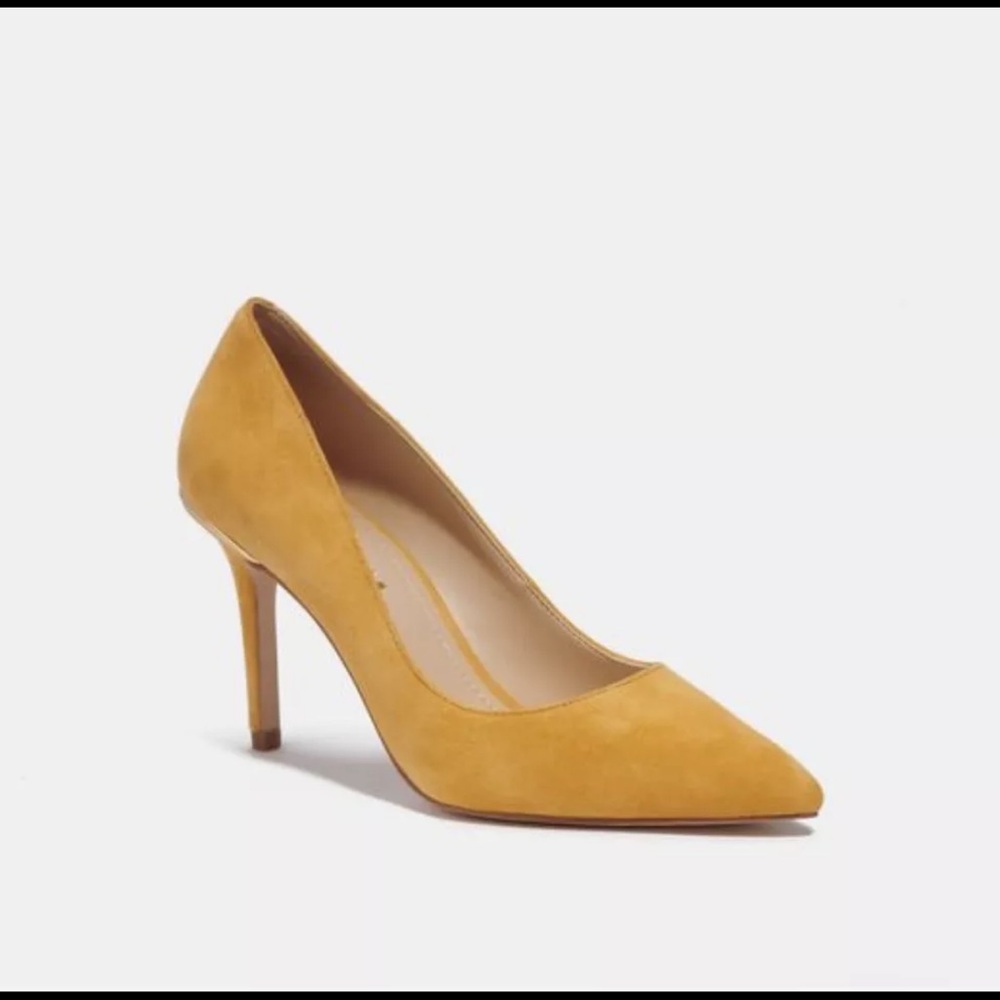 Coach Mustard Yellow Pointed Heels - Picture 1 of 8